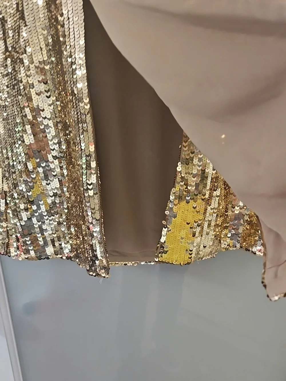 J.Crew Collection Gold Sequin Slip Column Midi Skirt Size 10